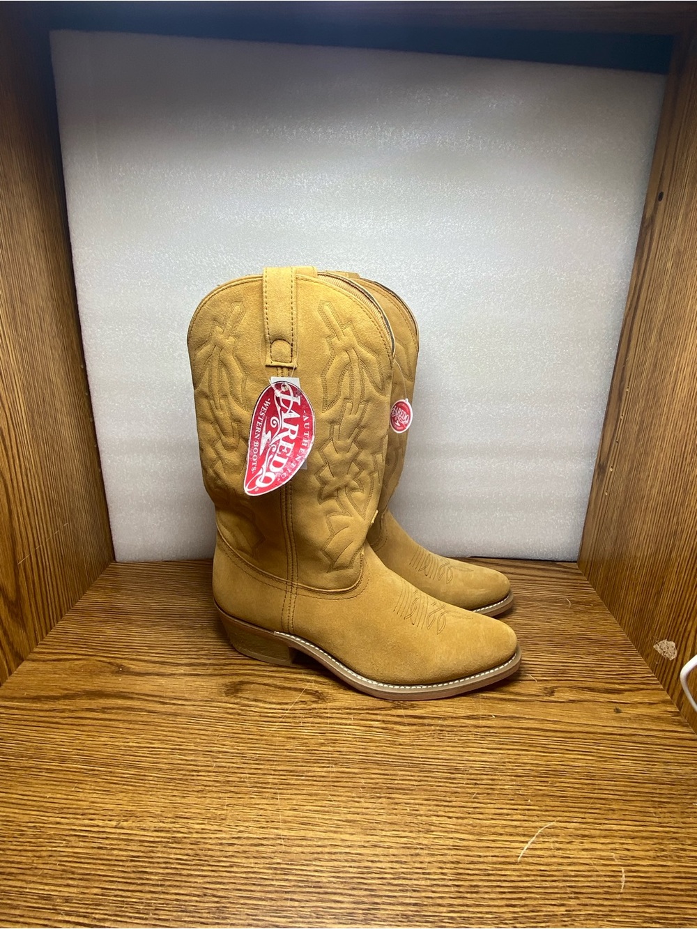 Laredo Boots Men's Size 11 D Larkin Brown Suede Leather Western Cowboy Round Toe - Picture 2 of 14